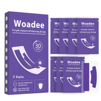 Woadee Teeth Whitening Strips Purple Colour Corrector for Brighter Teeth SP-6H Hydroxyapatite Toothpaste Free 14 Pairs